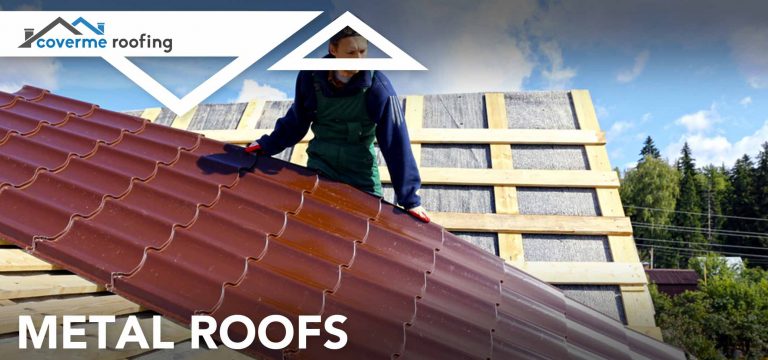 Metal-Roofs man installing metal roof